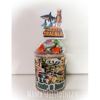 Busje pringles met snoep deksel brainrot 