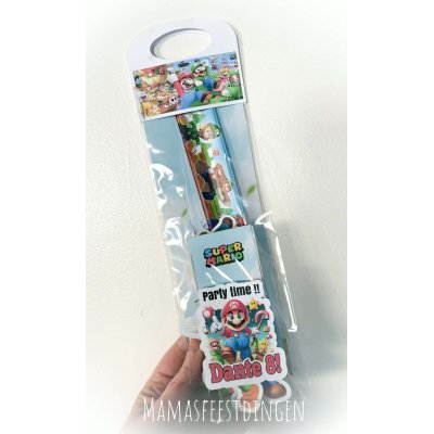 Party bag klap armband met stickers en snack  Super Mario 