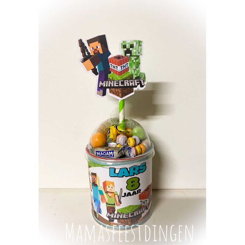 Pringles met snoep deksel minecraft 