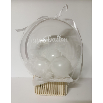 Basis ballon  op creme stoffen draadmand