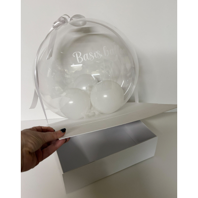 Basisballon op witte magneet doos 
