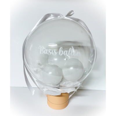 Basisballon op zalm hoedendoosje 