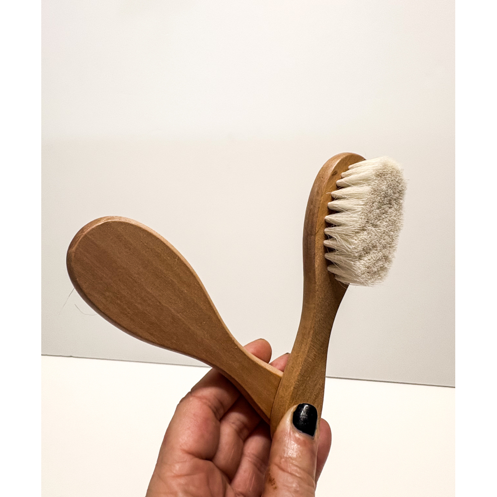 Houten baby borstel met naam 