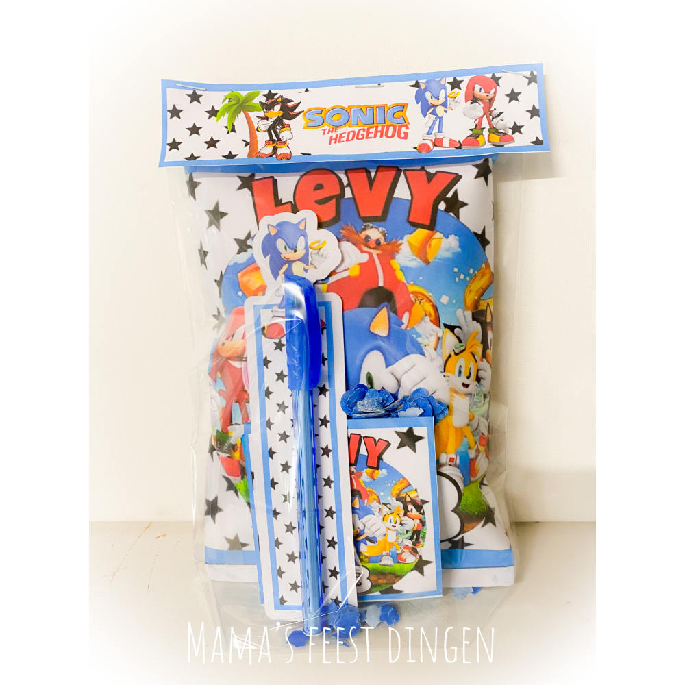  Chips set met pen en notitie blokje sonic 