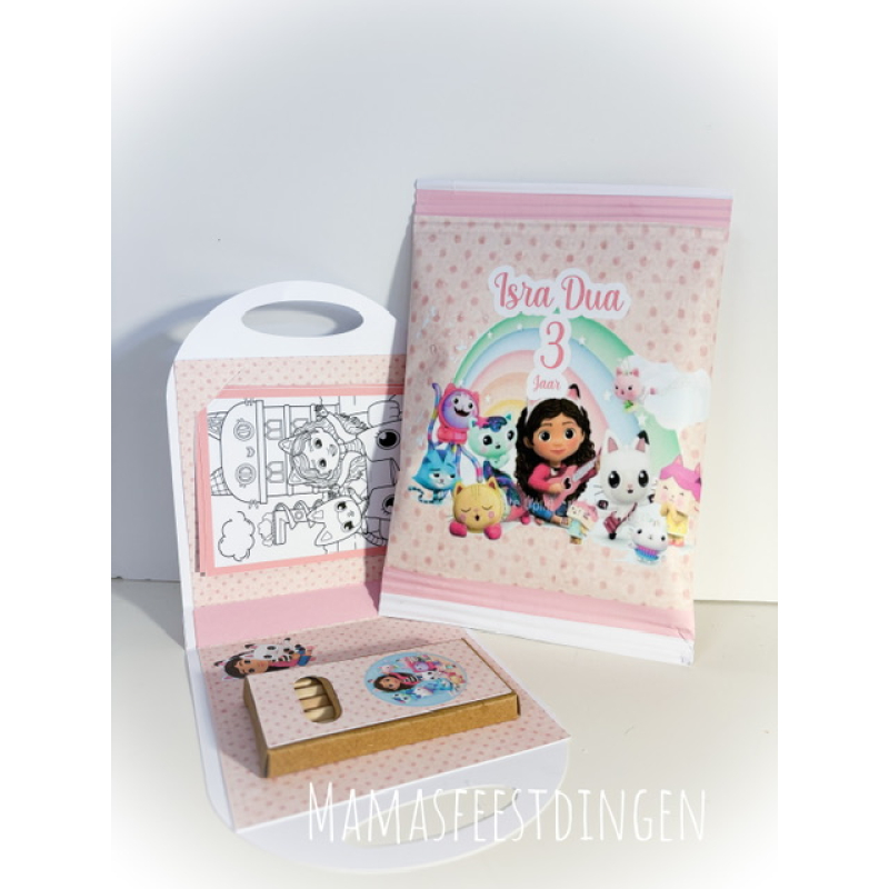 Kleur koffer met chips of koekje gabby’s dollhouse 