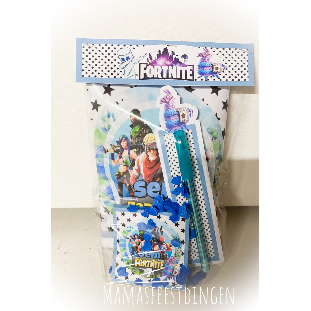 Chips met met pen en notitie blok Fortnite 