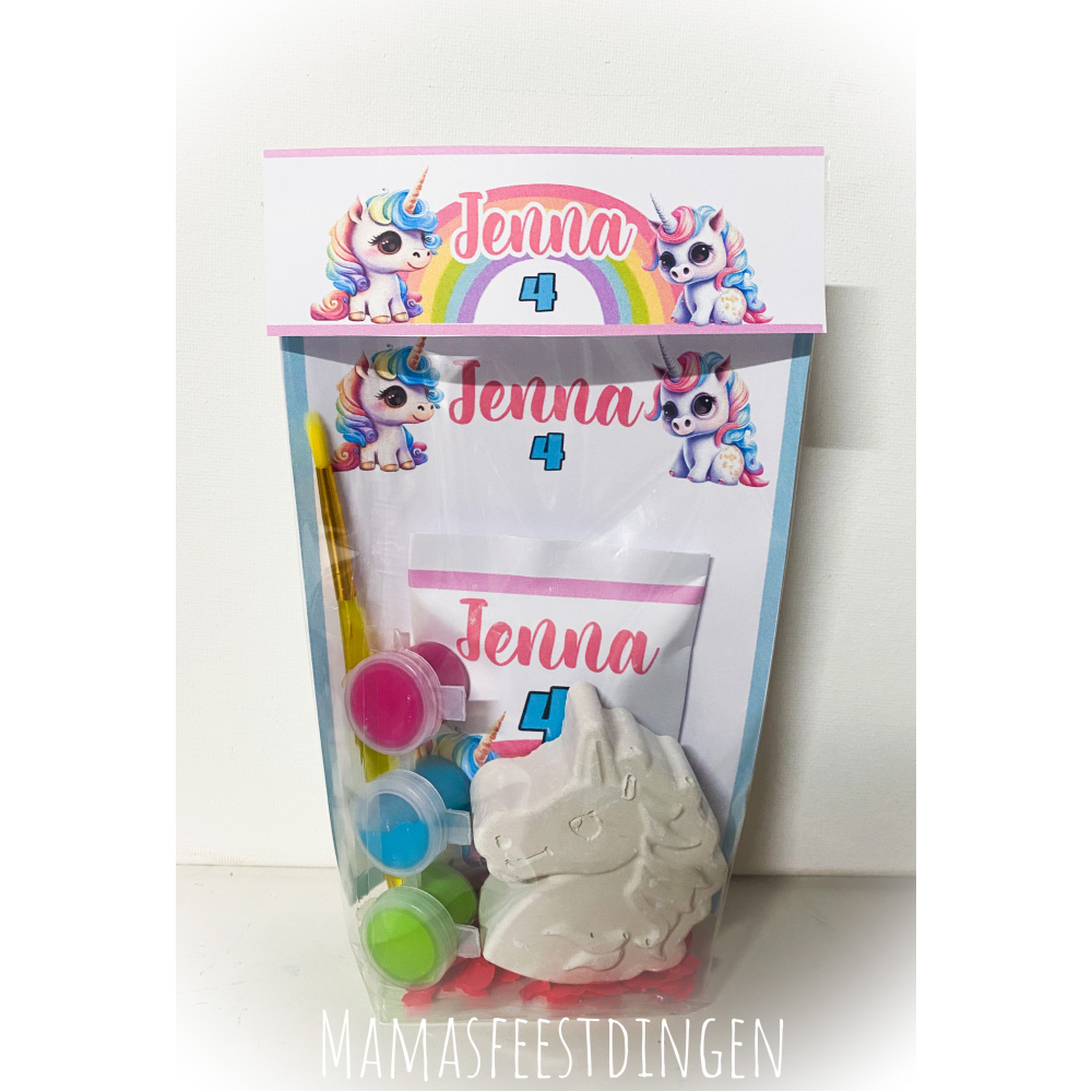 Gips figuurtje schilderen unicorn 