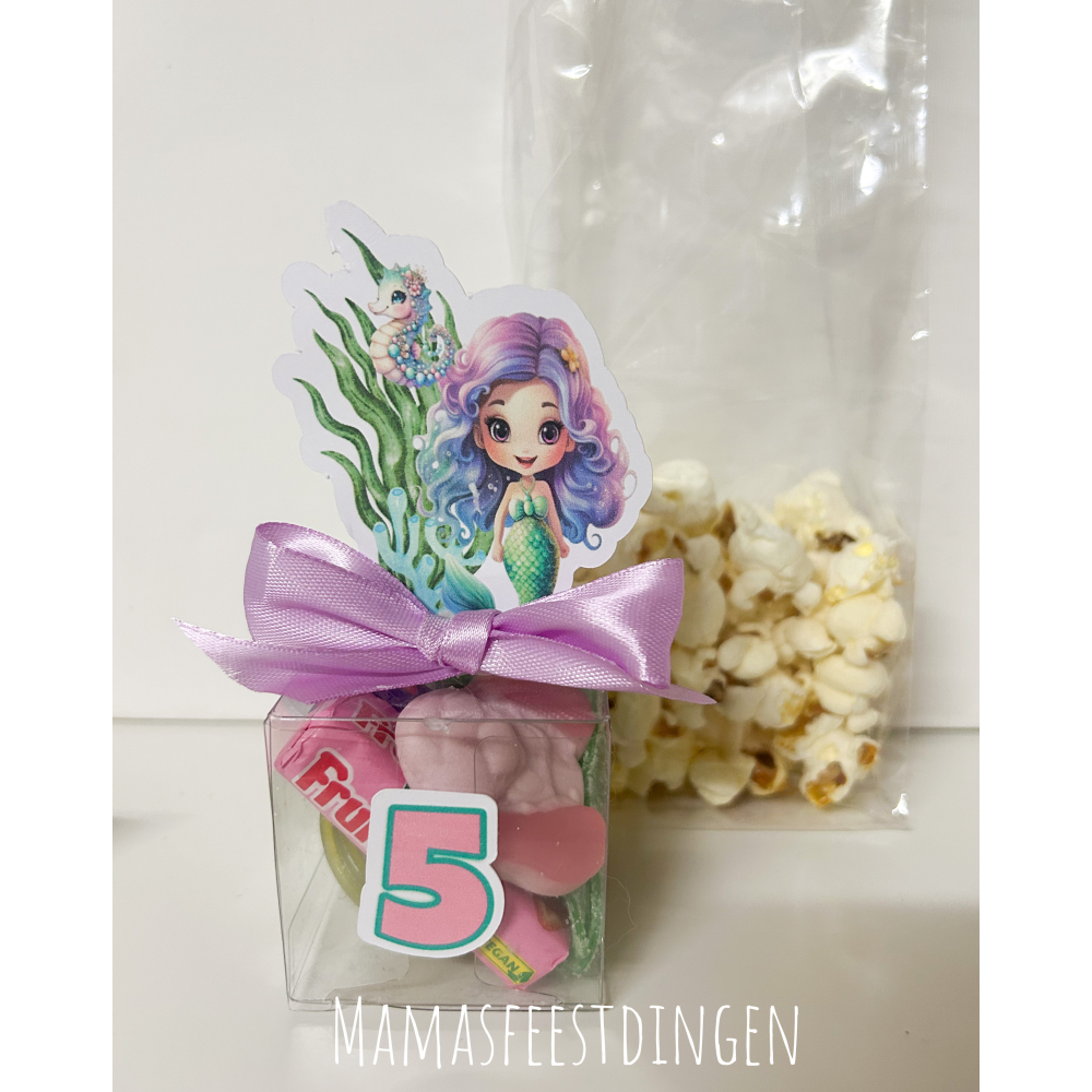Snoep doosje en popcorn zeemeermin 