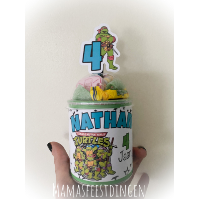  Pringles met snoepdeksel ninja turtles