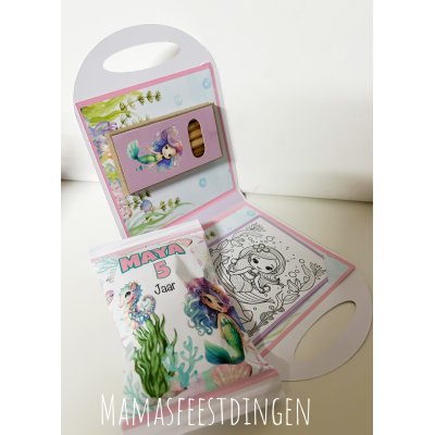 Kleurkoffertje met chips zeemeermin 