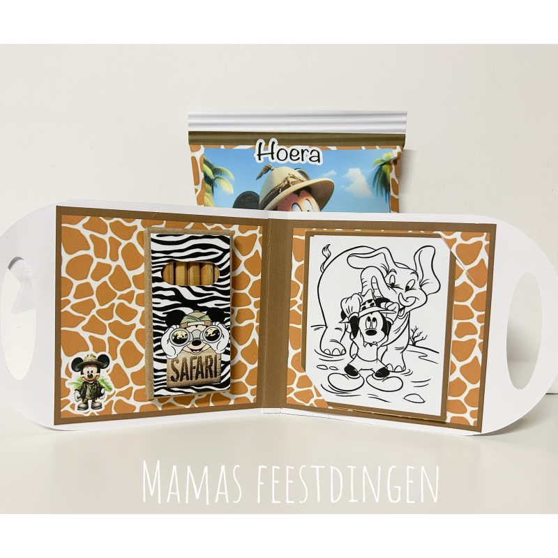 Kleurkoffertje met chips  Mickey safari 