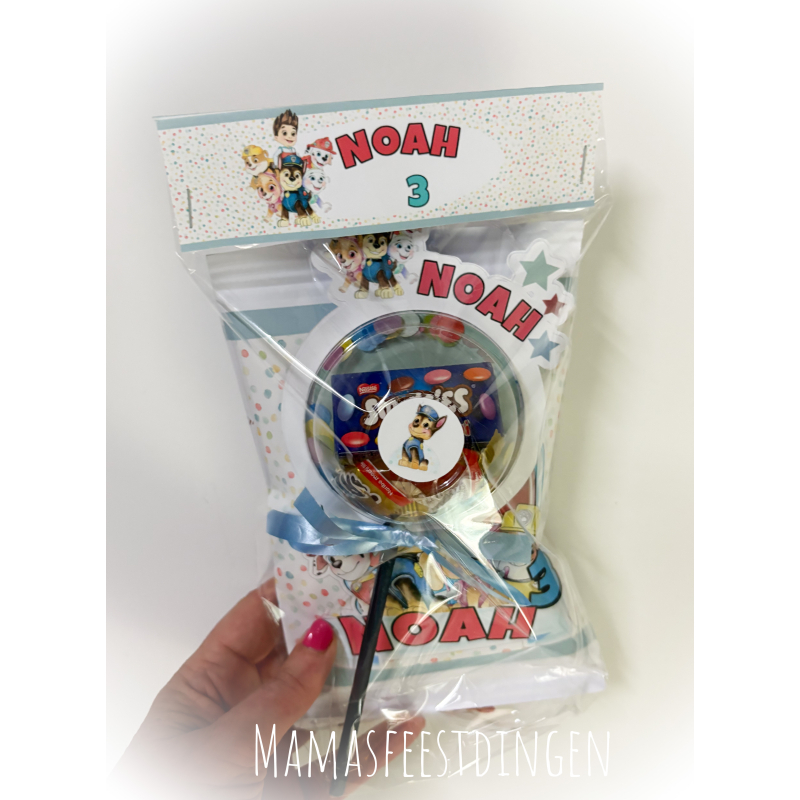 Mini traktatie bol en zakje chips set paw Patrol 