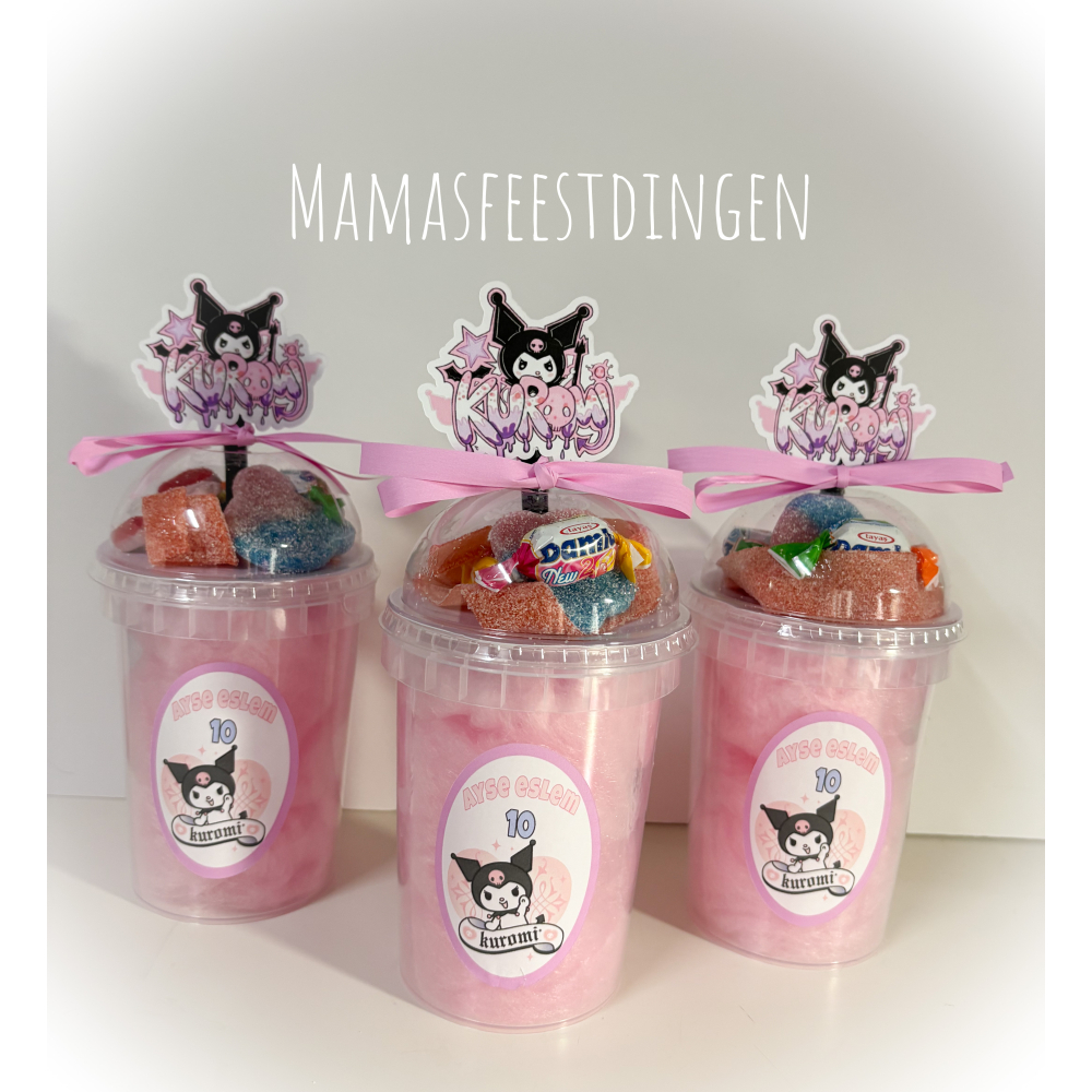 Suikerspin met snoepjes Kuromi 