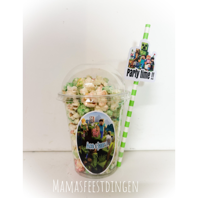 Beker zoete gekleurde popcorn Minecraft Beker zoete gekleurde popcorn Minecraft