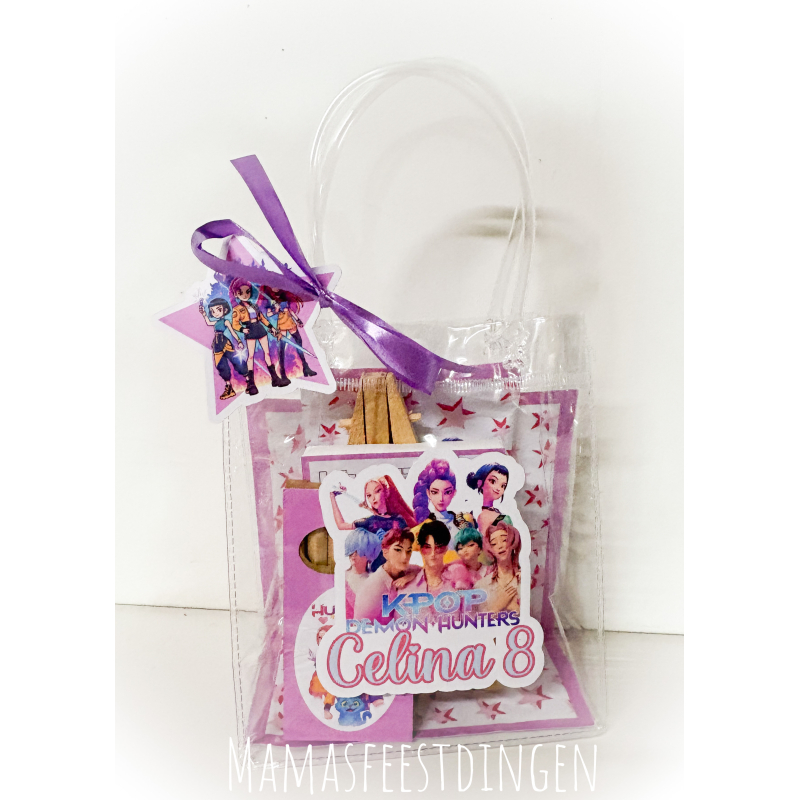 Herbruikbaar tasje  met kleursetje Kpop demonhunters 