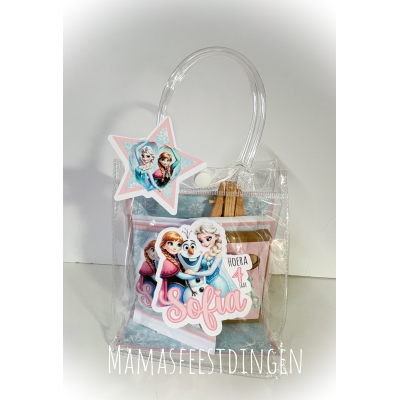 Plastiek cadeau tasje met kleursetje  Frozen 