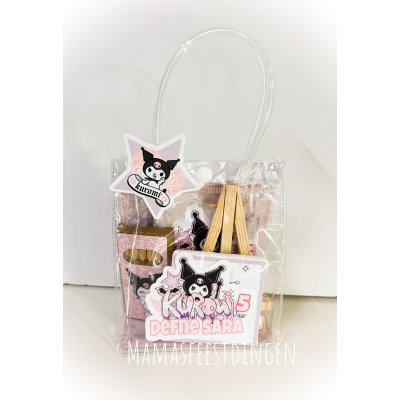 Herbruikbaar tasje met schilders ezeltje potloodjes en wat lekkers 